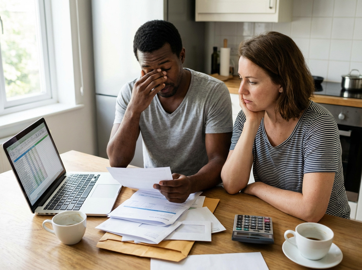 Couple reviewing medical bills